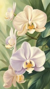 vintage orchid flower aesthetic illustration background 3