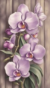 vintage orchid flower aesthetic illustration background 4