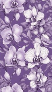 vintage orchid flower aesthetic illustration background 5