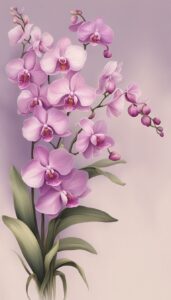 vintage orchid flower aesthetic illustration background 6
