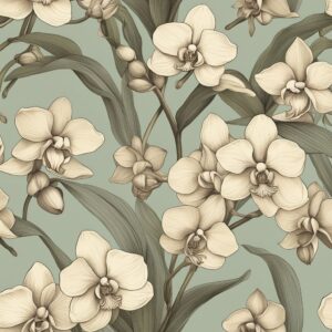 vintage orchid flower aesthetic illustration background 7