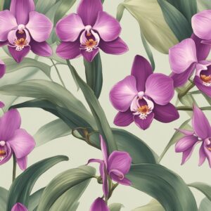 vintage orchid flower aesthetic illustration background 8