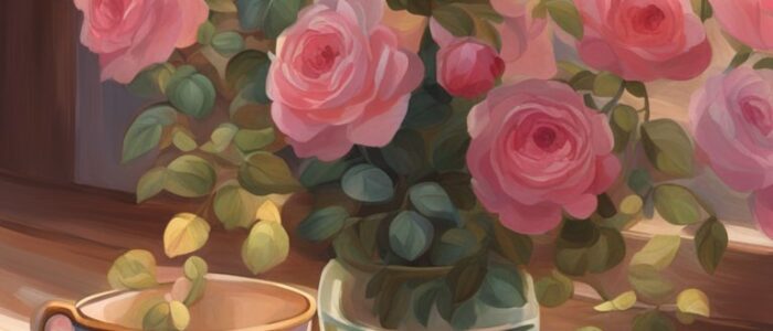 vintage roses aesthetic background illustration 4