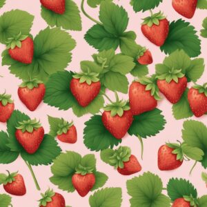 vintage strawberry pattern background aesthetic illustration 2