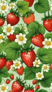 vintage strawberry pattern background aesthetic illustration 3