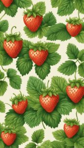 vintage strawberry pattern background aesthetic illustration 4