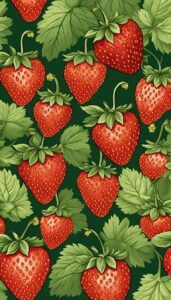 vintage strawberry pattern background aesthetic illustration 5