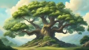 vintage tree of life aesthetic background illustration 1