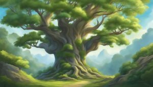 vintage tree of life aesthetic background illustration 2