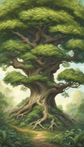 vintage tree of life aesthetic background illustration 5