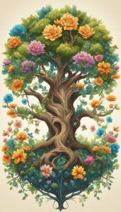 vintage tree of life aesthetic background illustration 6