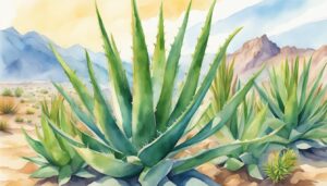 watercolor aloe vera plants aesthetic illustration background 1