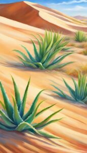 watercolor aloe vera plants aesthetic illustration background 6