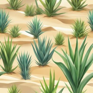 watercolor aloe vera plants aesthetic illustration background 9
