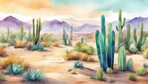 watercolor cactus aesthetic illustration background 1