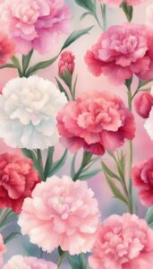 watercolor carnation flowers aesthetic background illustration 2