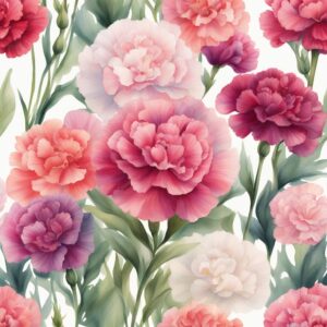 watercolor carnation flowers aesthetic background illustration 4