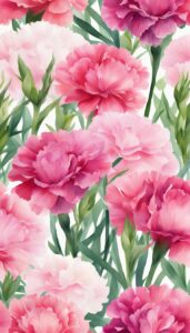 watercolor carnation flowers aesthetic background illustration 5