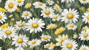 watercolor daisy flower aesthetic background illustration 1