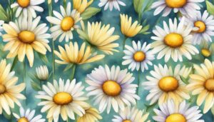 watercolor daisy flower aesthetic background illustration 2