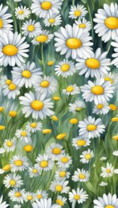 watercolor daisy flower aesthetic background illustration 3