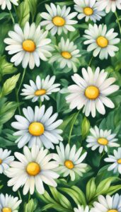 watercolor daisy flower aesthetic background illustration 4