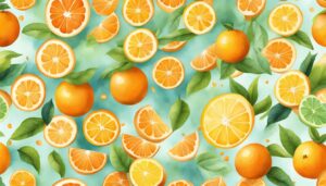 watercolor orange fruit pattern background illustration 3