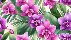 watercolor orchid flower aesthetic illustration background 2