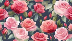 watercolor roses aesthetic background illustration 1