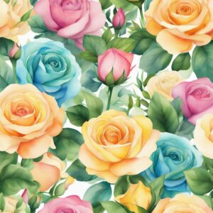 watercolor roses aesthetic background illustration 5
