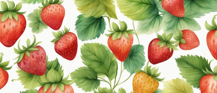 watercolor strawberry pattern background aesthetic illustration 2