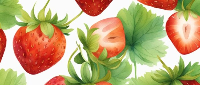 watercolor strawberry pattern background aesthetic illustration 3