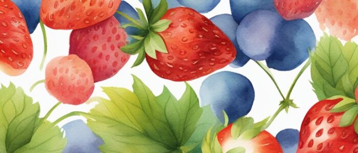 watercolor strawberry pattern background aesthetic illustration 4