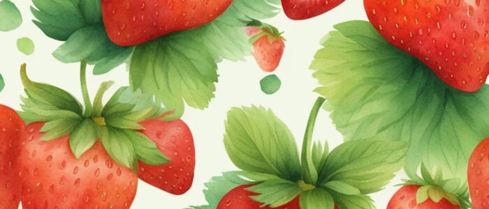 watercolor strawberry pattern background aesthetic illustration 5