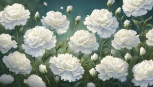 white carnation flowers aesthetic background illustration 1