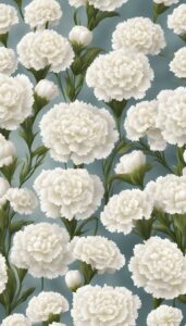 white carnation flowers aesthetic background illustration 3