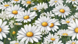white daisy flower aesthetic background illustration 1