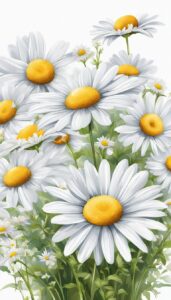 white daisy flower aesthetic background illustration 3