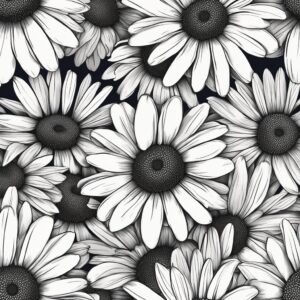 white daisy flower aesthetic background illustration 5