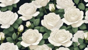 white roses aesthetic background illustration 1