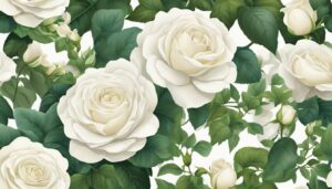 white roses aesthetic background illustration 2