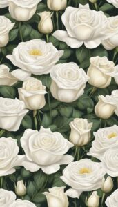 white roses aesthetic background illustration 3