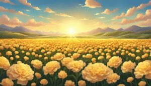 yellow carnation flowers aesthetic background illustration 1