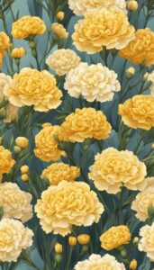 yellow carnation flowers aesthetic background illustration 2
