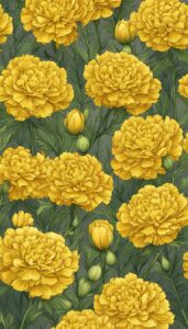 yellow carnation flowers aesthetic background illustration 3