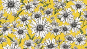 yellow daisy flower aesthetic background illustration 1