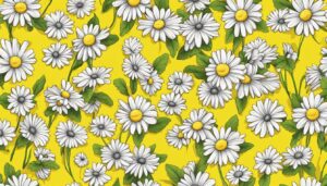 yellow daisy flower aesthetic background illustration 2