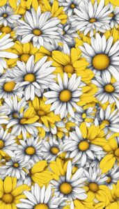 yellow daisy flower aesthetic background illustration 4