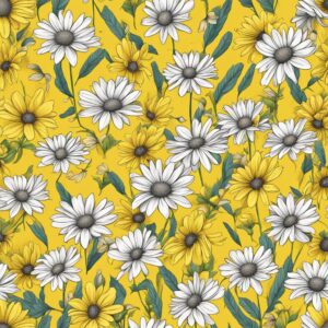 yellow daisy flower aesthetic background illustration 5