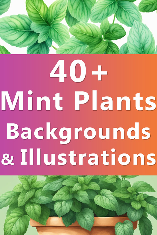 Mint Plant Backgrounds, Wallpapers, Illustrations